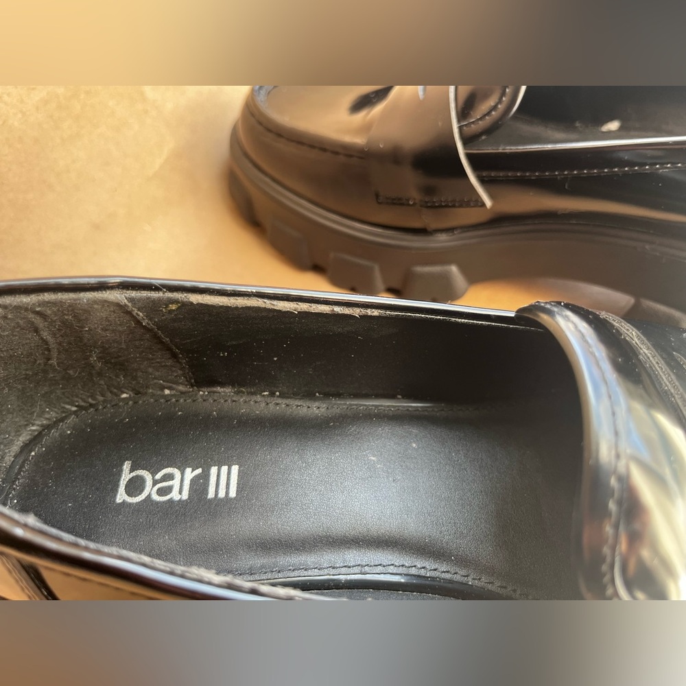 Bar III Black Platform Loafers Shoes Size 10 M - Picture 10 of 12